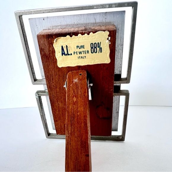 Vintage A.L. 88% Pure Pewter Jesus Religious Figurine On Wooden Plaque Italy - Picture 4 of 4